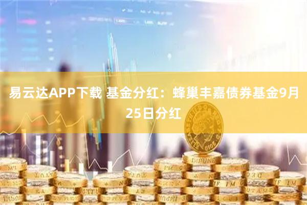 易云达APP下载 基金分红：蜂巢丰嘉债券基金9月25日分红